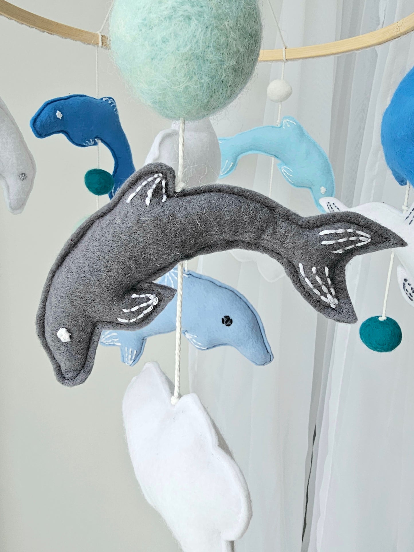 Baby Mobile Delfin blau