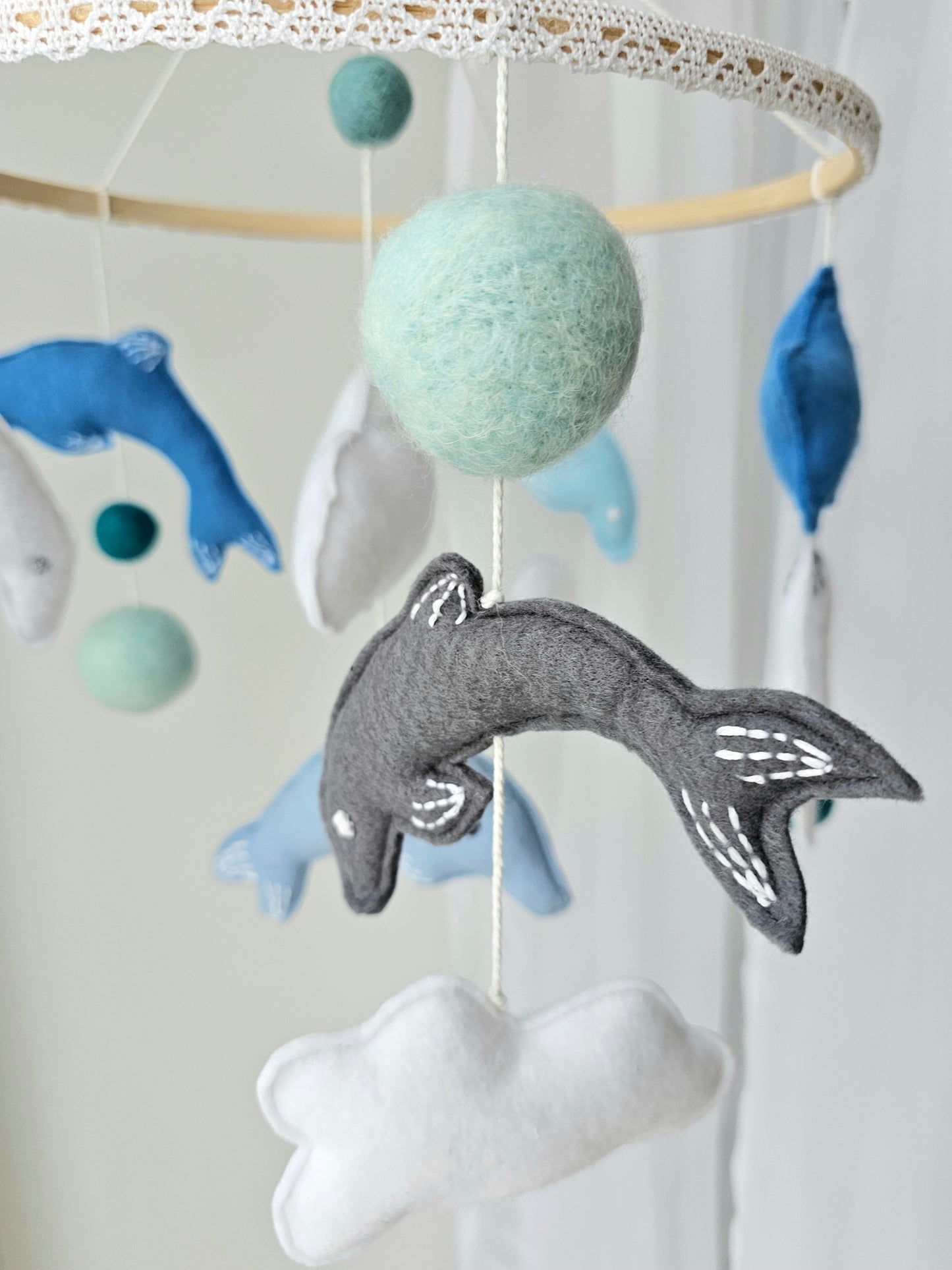 Baby Mobile Delfin blau