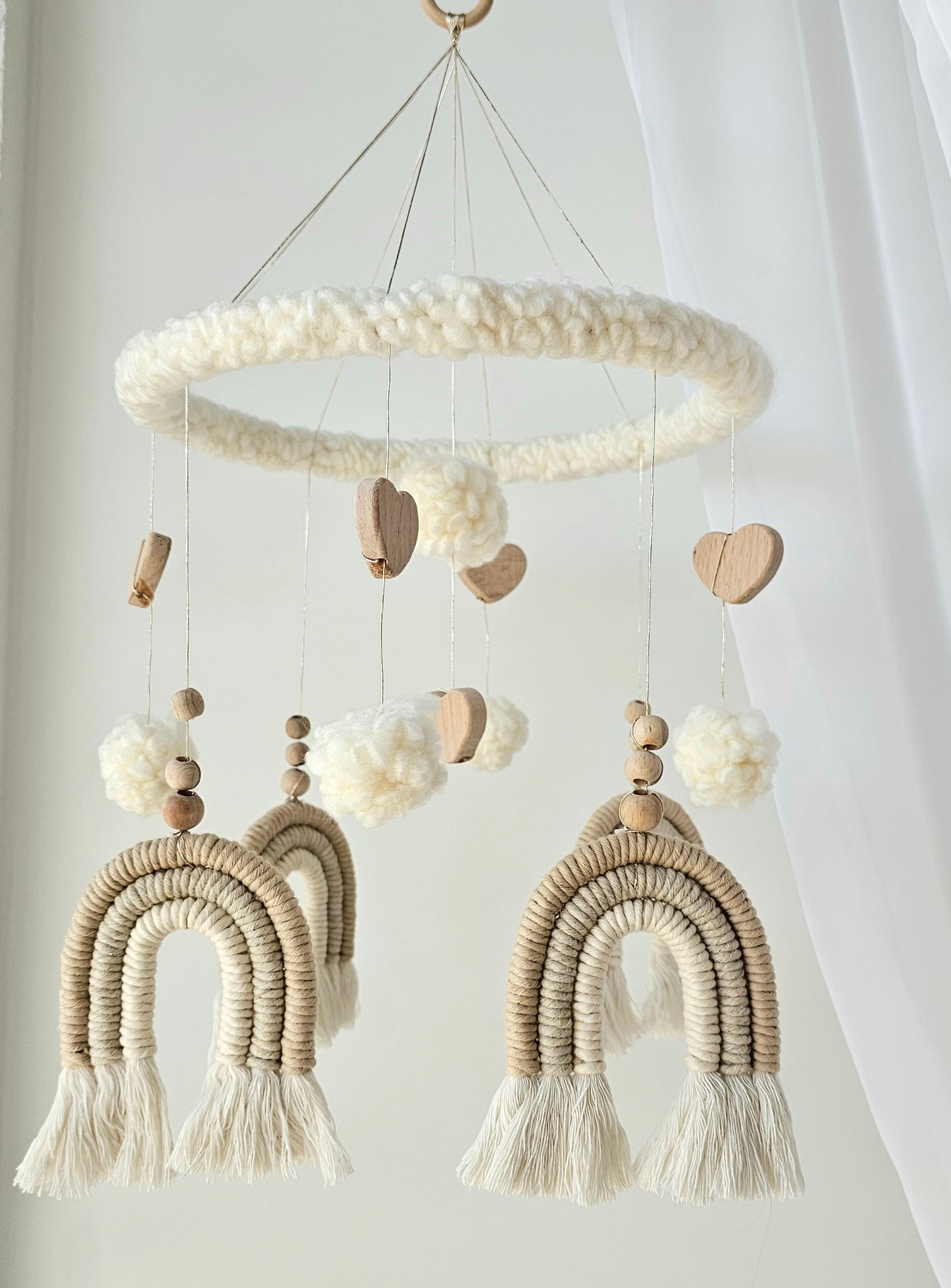 Baby Mobile Makramee in hellem beige