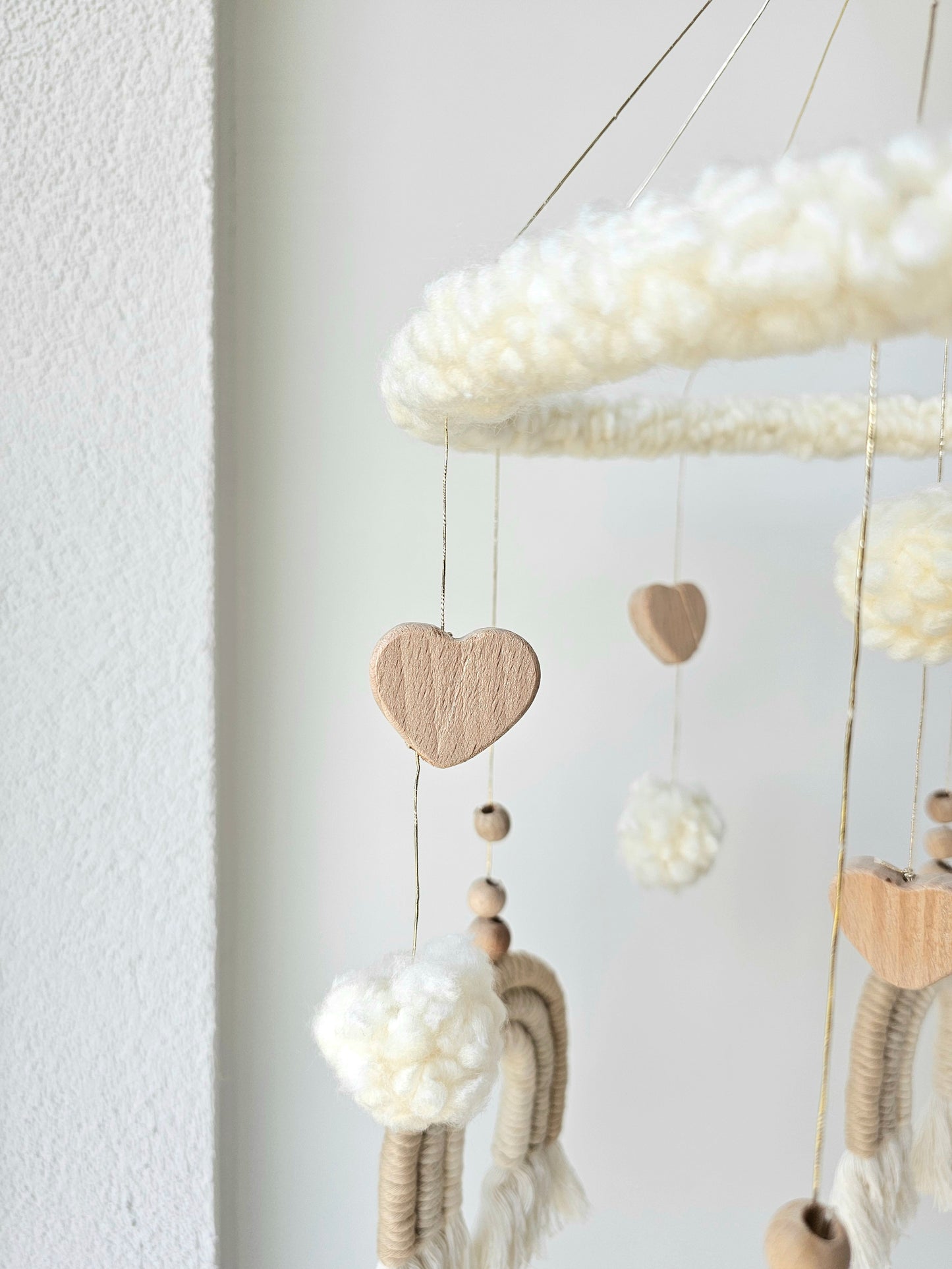 Baby Mobile Makramee in hellem beige