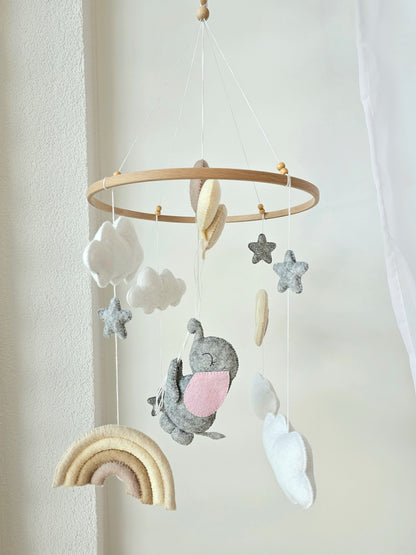 Baby Mobile Elefant beige/natur