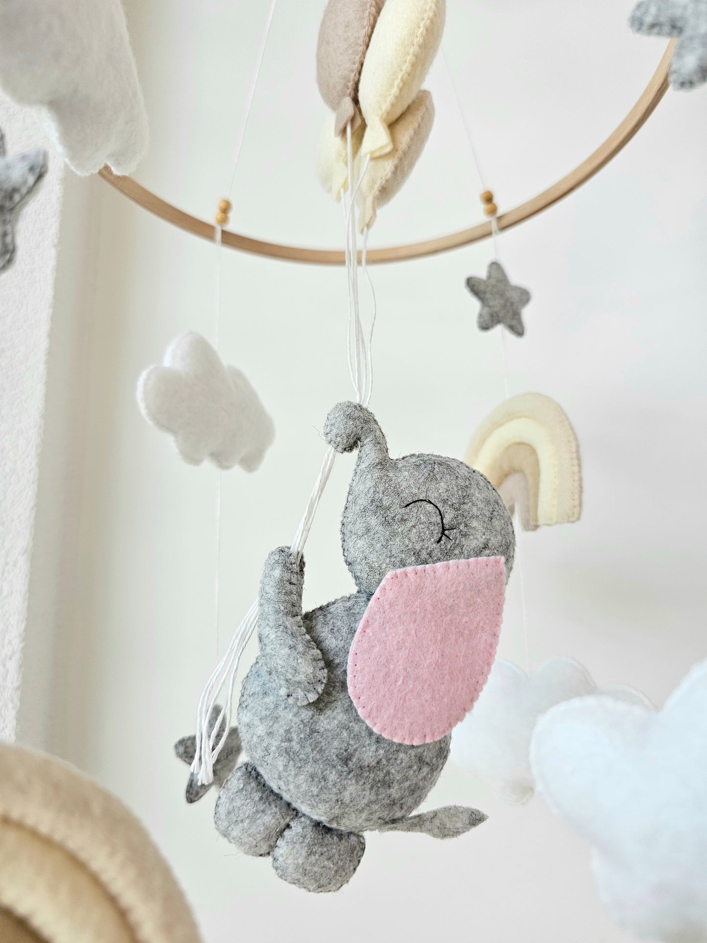 Baby Mobile Elefant beige/natur