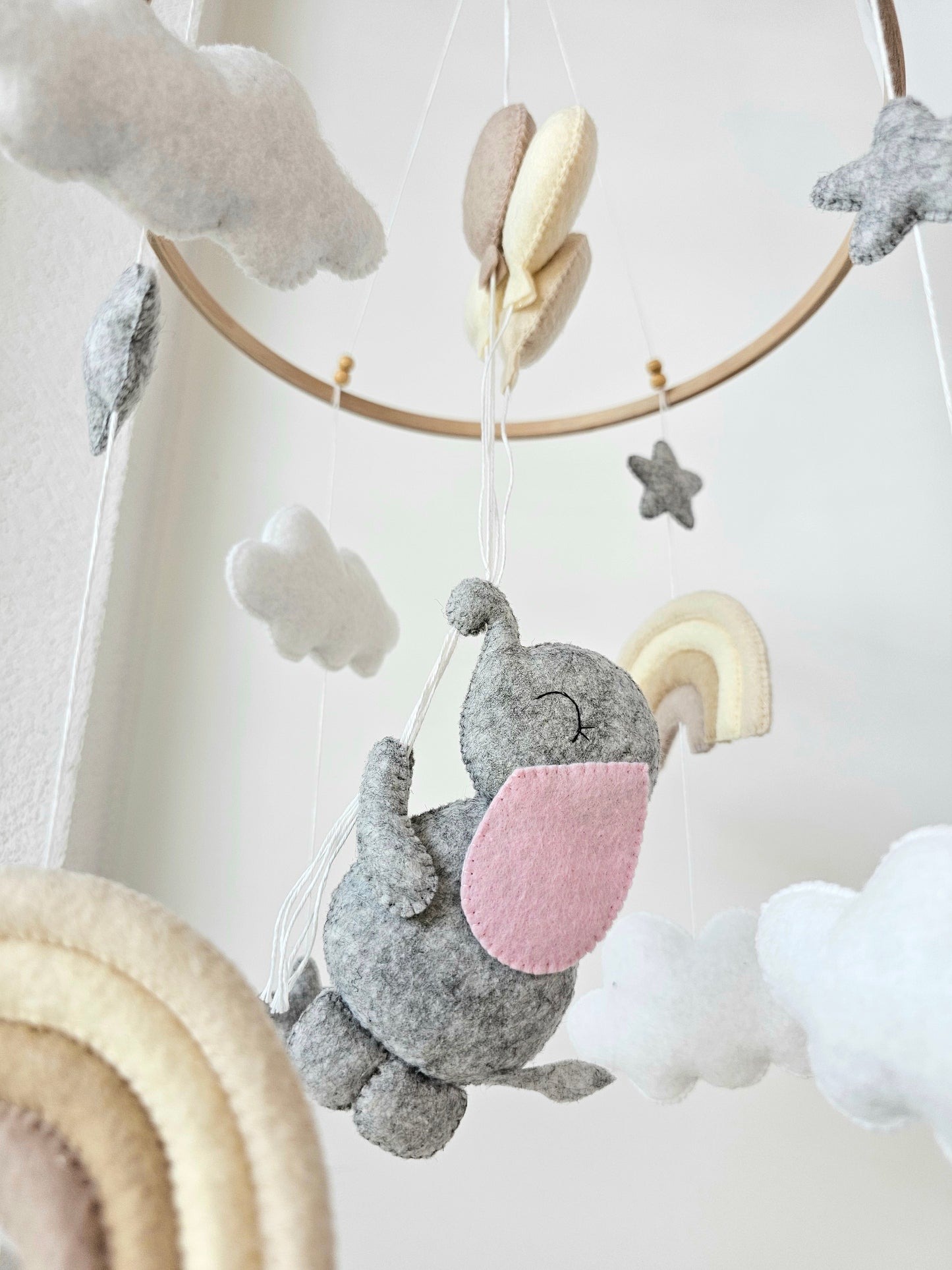 Baby Mobile Elefant beige/natur