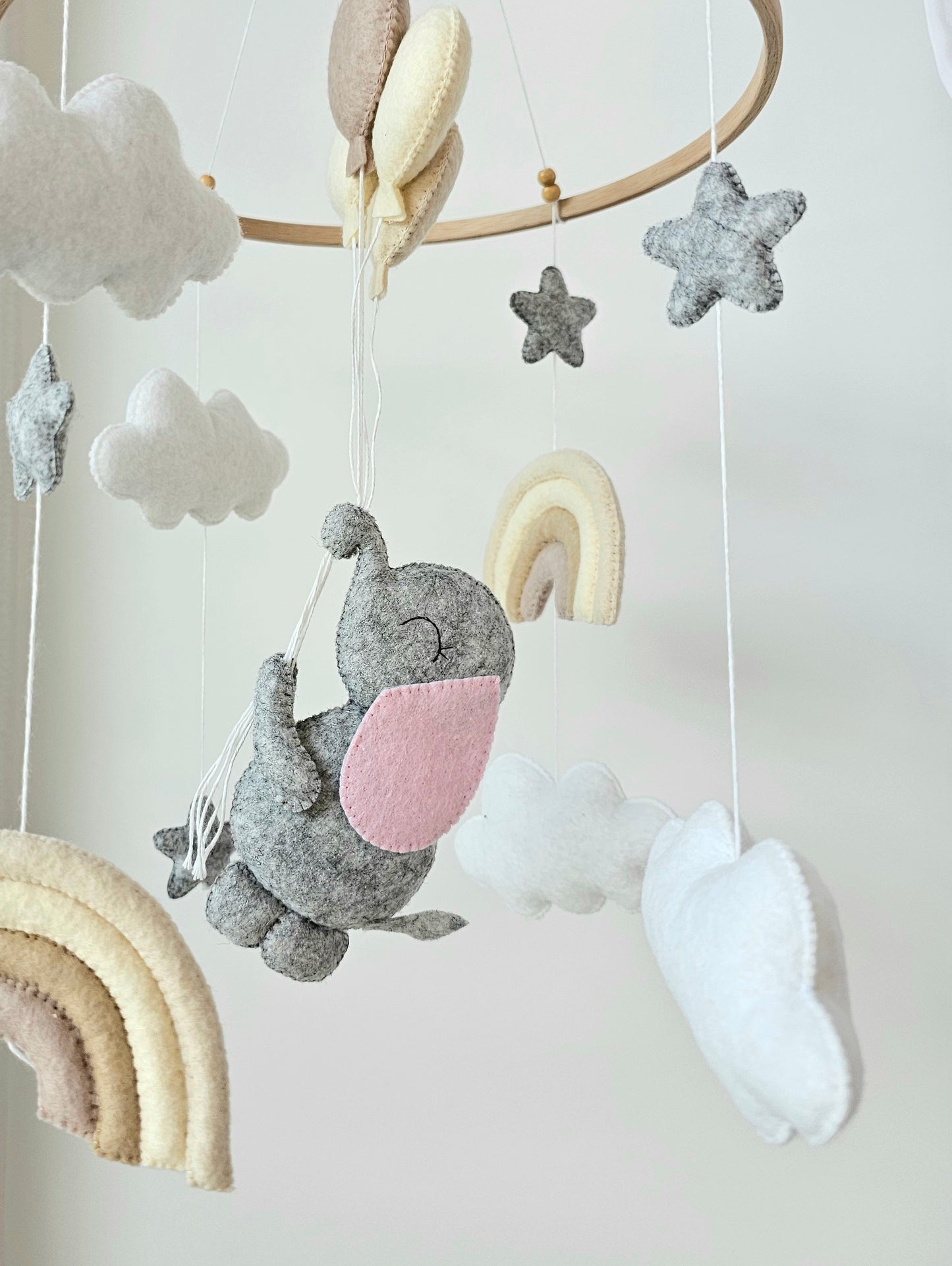 Baby Mobile Elefant beige/natur