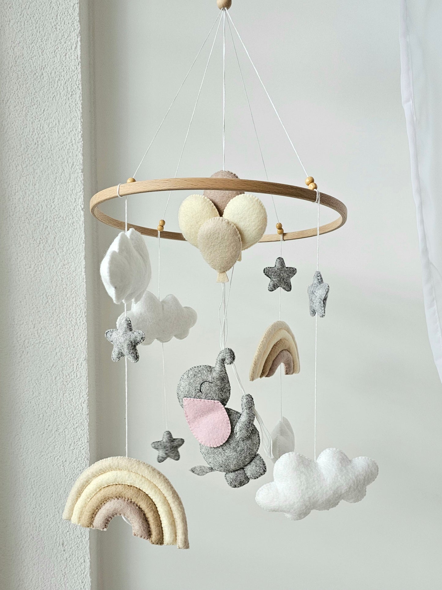 Baby Mobile Elefant beige/natur