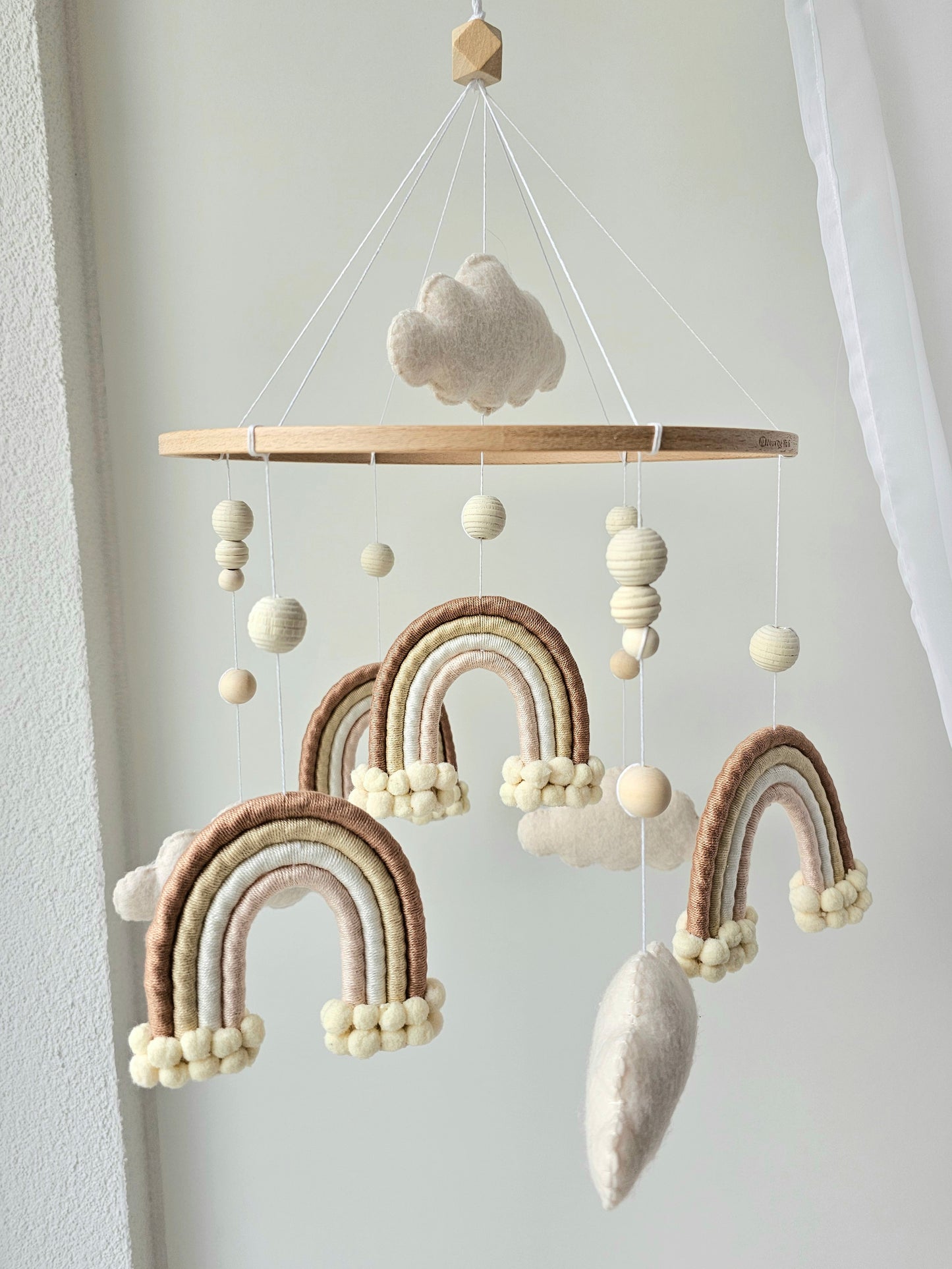 Baby Mobile Makramee/Filz beige Traum