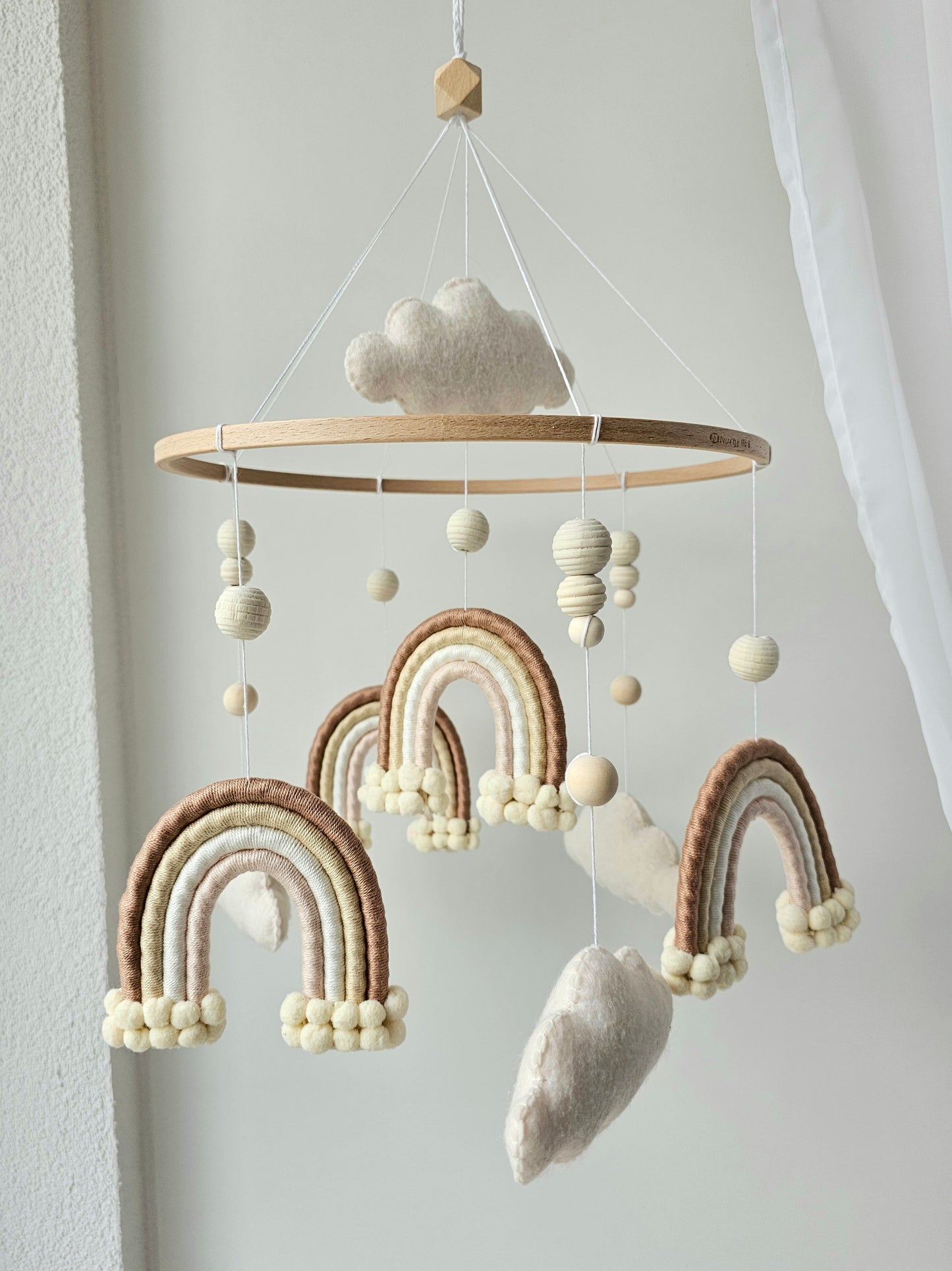 Baby Mobile Makramee/Filz beige Traum