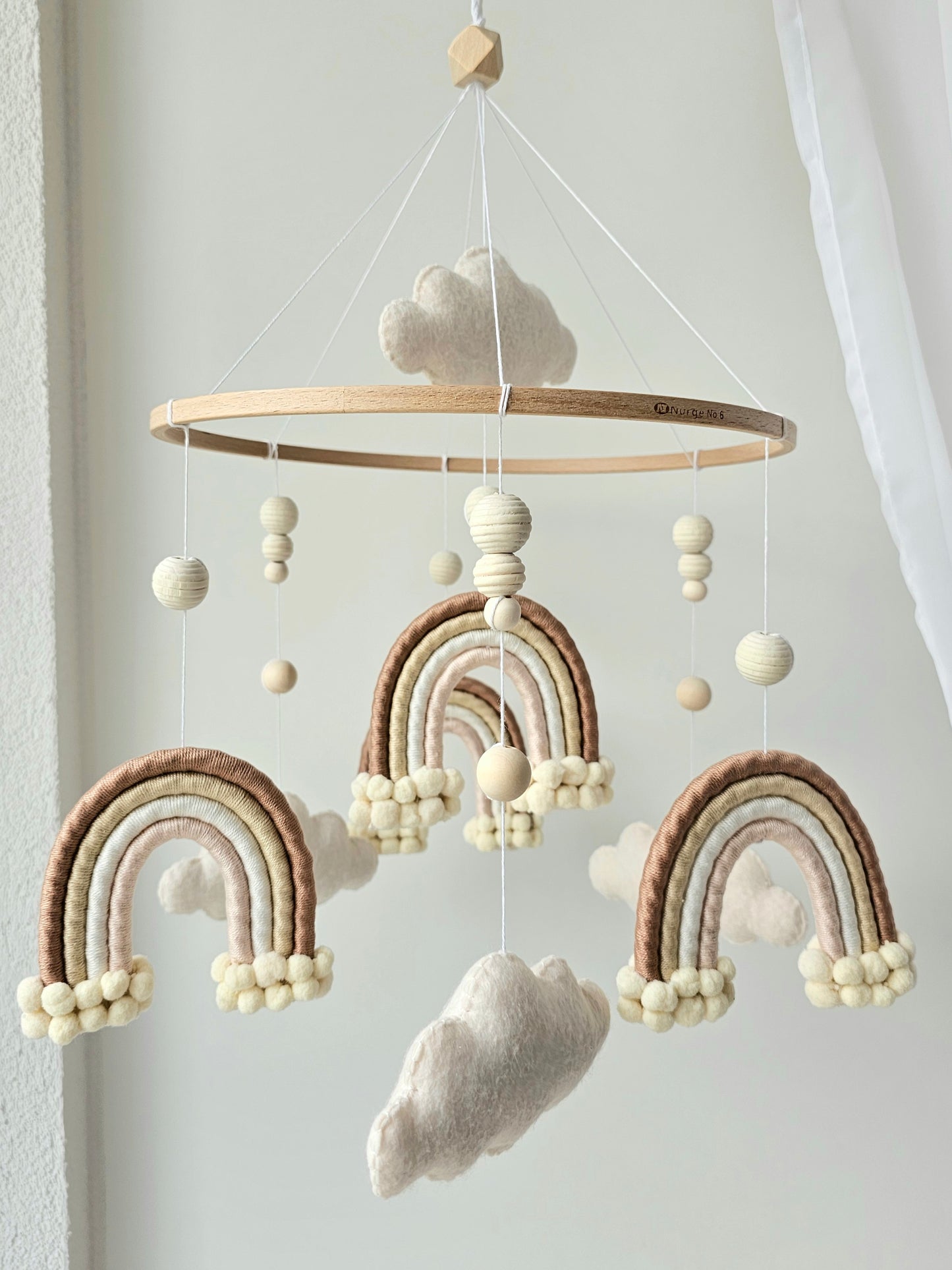 Baby Mobile Makramee/Filz beige Traum