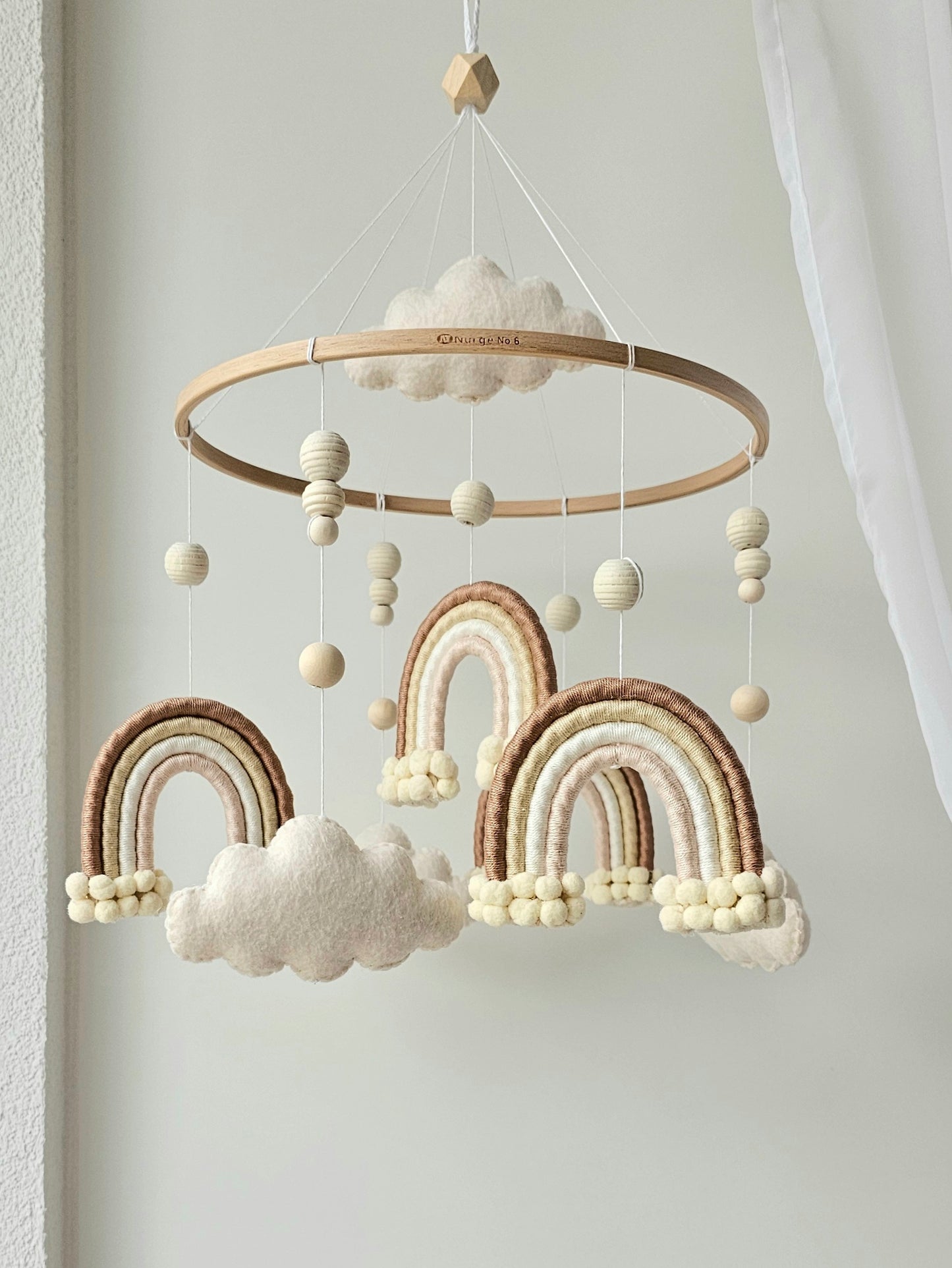 Baby Mobile Makramee/Filz beige Traum