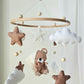 Baby Mobile Bärchen mit Mütze beige