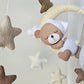Baby Mobile Mini schlafender Bär mit Mütze weiss