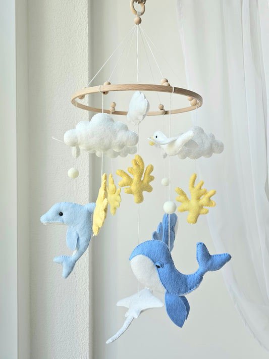 Baby Mobile Meer Liebe blau/gelb