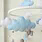 Baby Mobile träumender Bär blau, grau