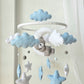 Baby Mobile träumender Bär blau, grau