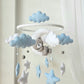 Baby Mobile träumender Bär blau, grau