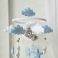 Baby Mobile träumender Bär blau, grau