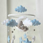 Baby Mobile träumender Bär blau, grau