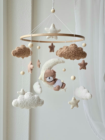 Baby Mobile Pouffy Bärchen beige