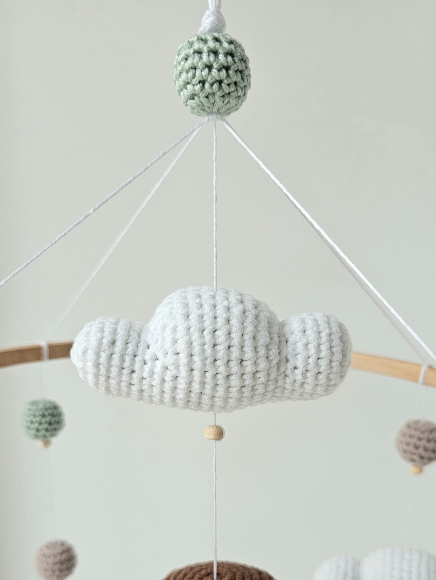 Baby Mobile Häkelliebe Otter beige/dunkelbraun/türkis
