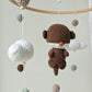 Baby Mobile Häkelliebe Otter beige/dunkelbraun/türkis