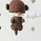 Baby Mobile Häkelliebe Otter beige/dunkelbraun/türkis