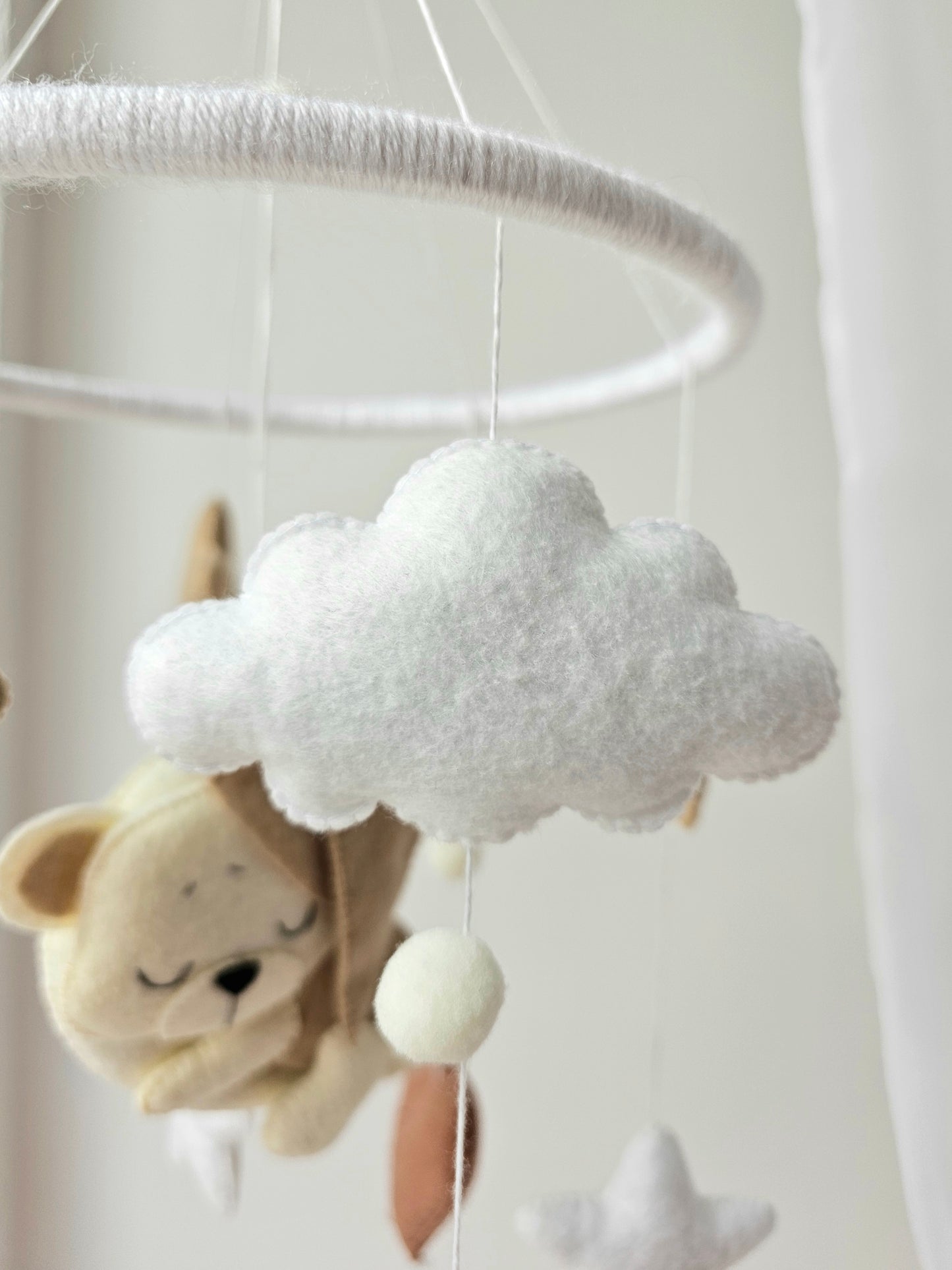 Baby Mobile Herz Bärchen beige