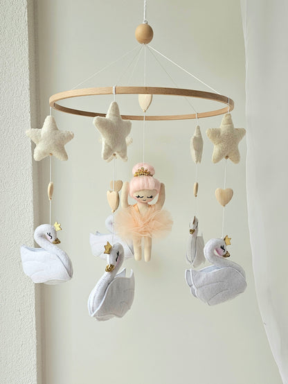 Baby Mobile Ballerina peach