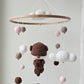Baby Mobile Häkelliebe Otter braun/rosa