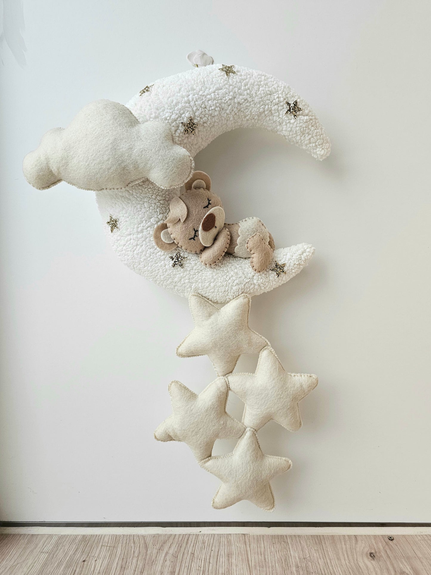 Baby Türhänger Pouffy Mond mit Sternenbär