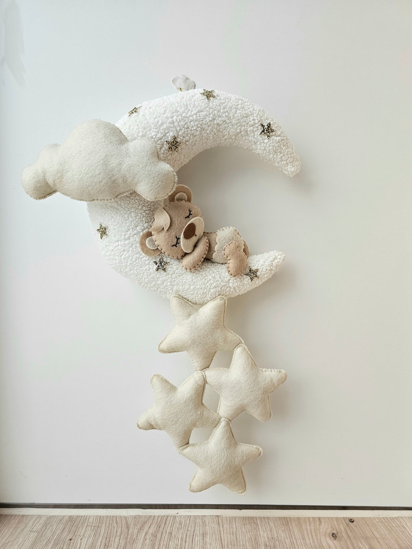 Baby Türhänger Pouffy Mond mit Sternenbär