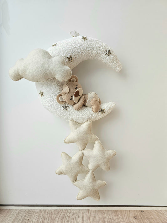 Baby Türhänger Pouffy Mond mit Sternenbär