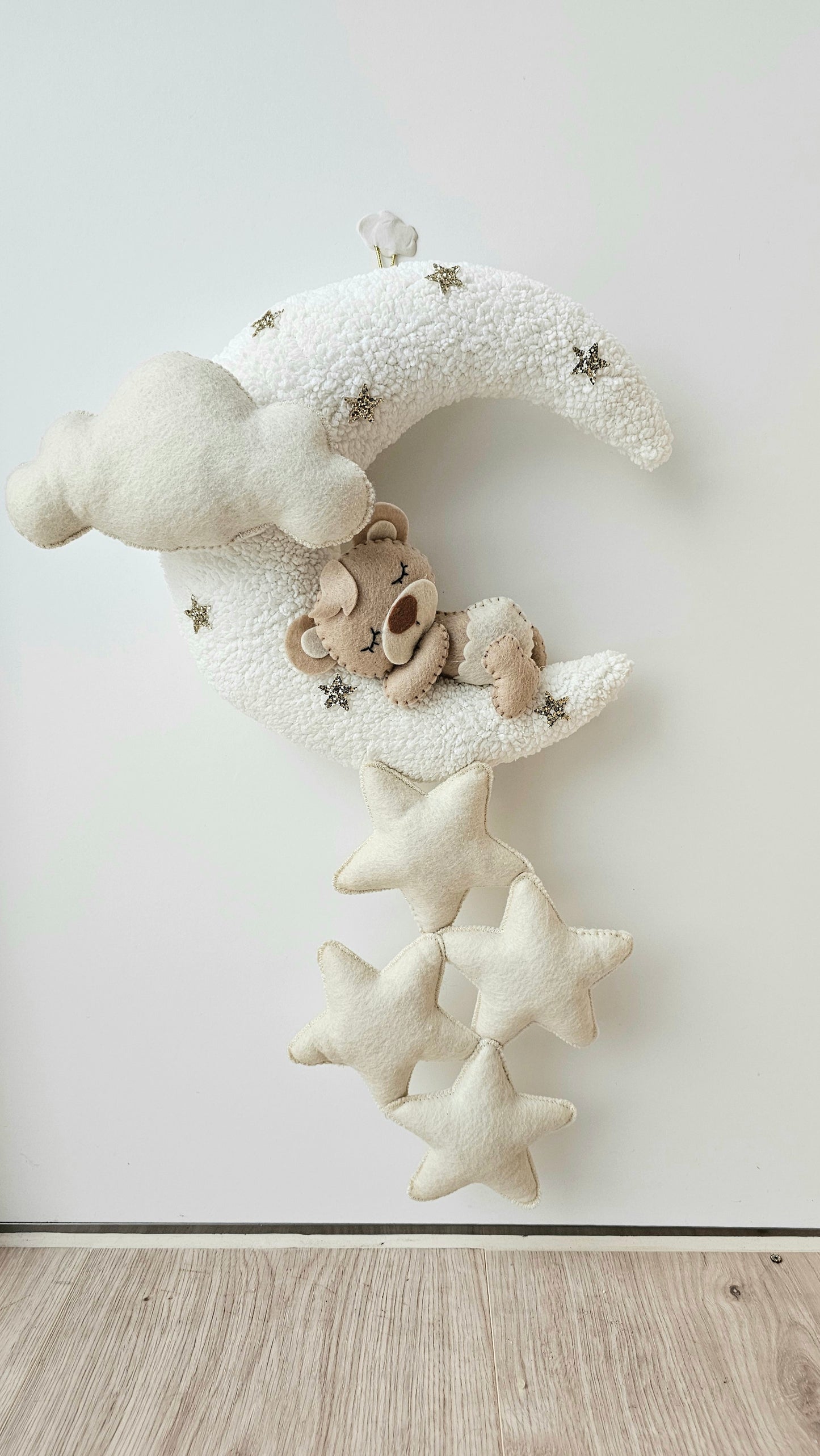 Baby Türhänger Pouffy Mond mit Sternenbär