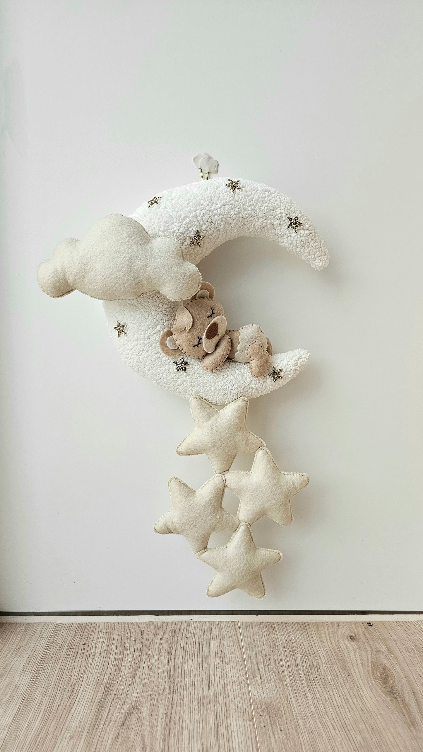 Baby Türhänger Pouffy Mond mit Sternenbär