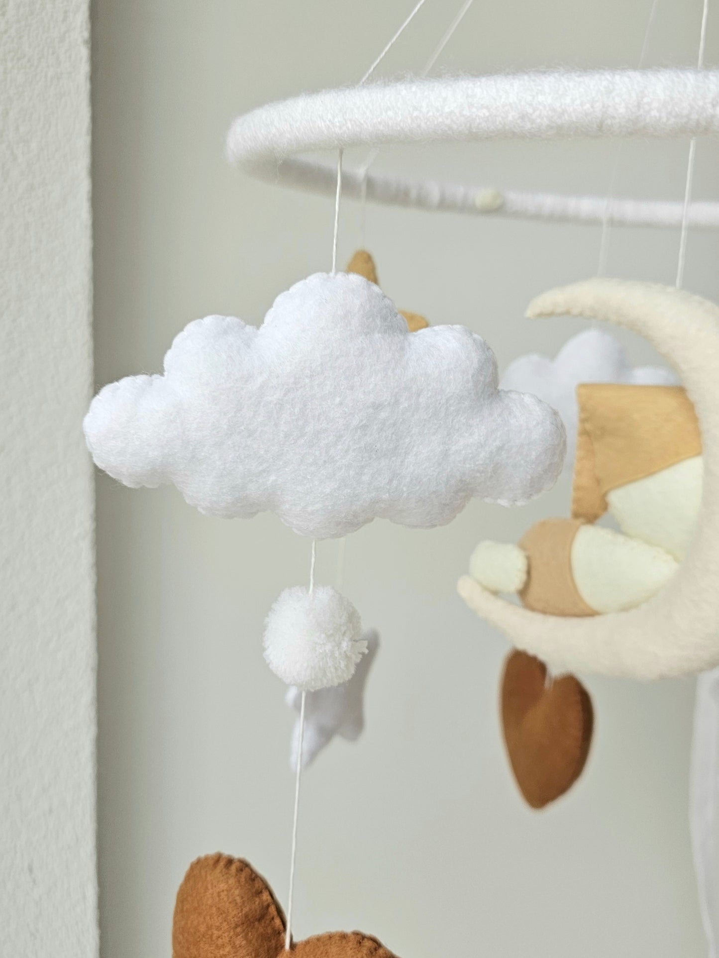 Baby Mobile Herz Bärchen beige