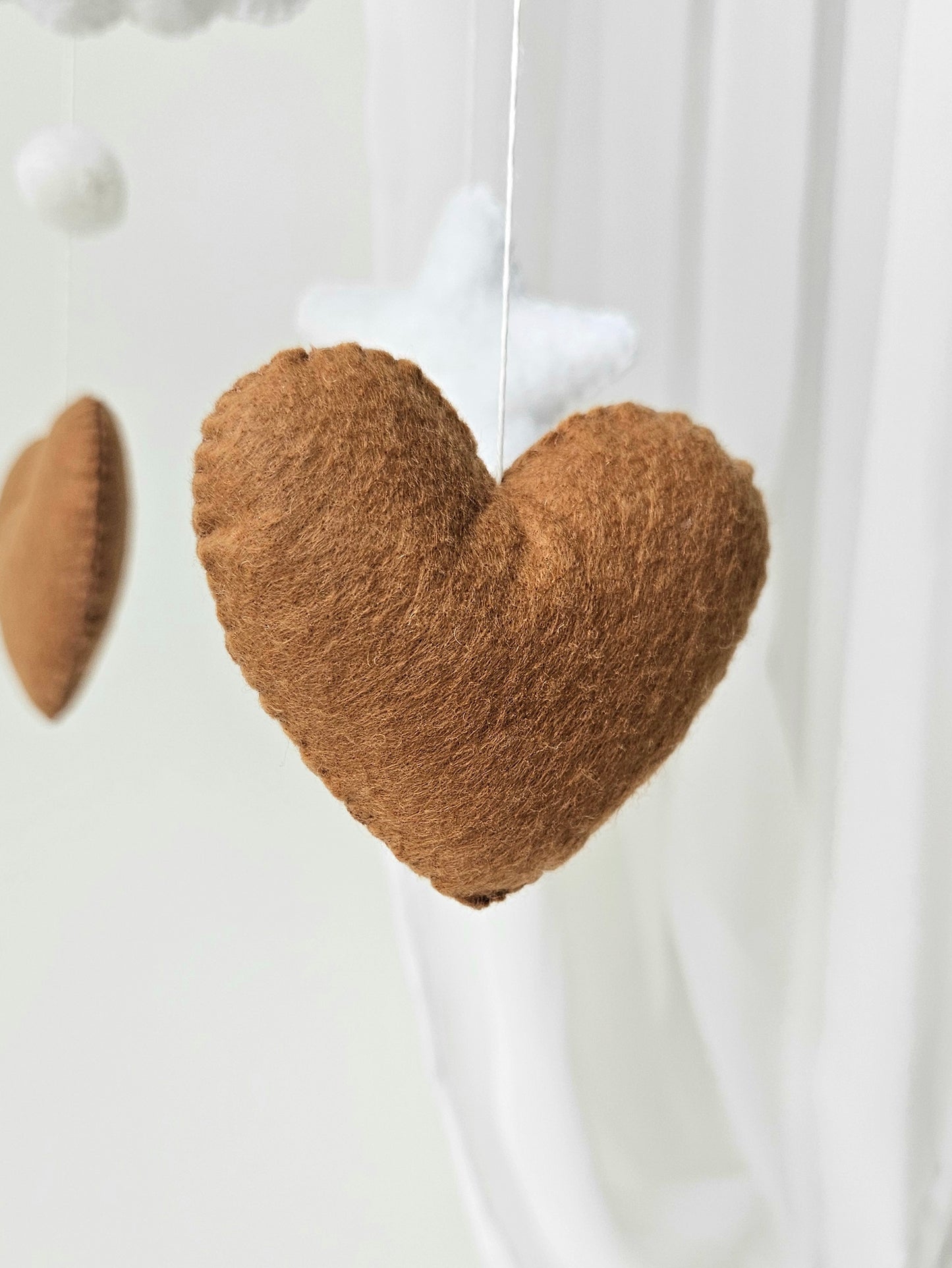 Baby Mobile Herz Bärchen beige