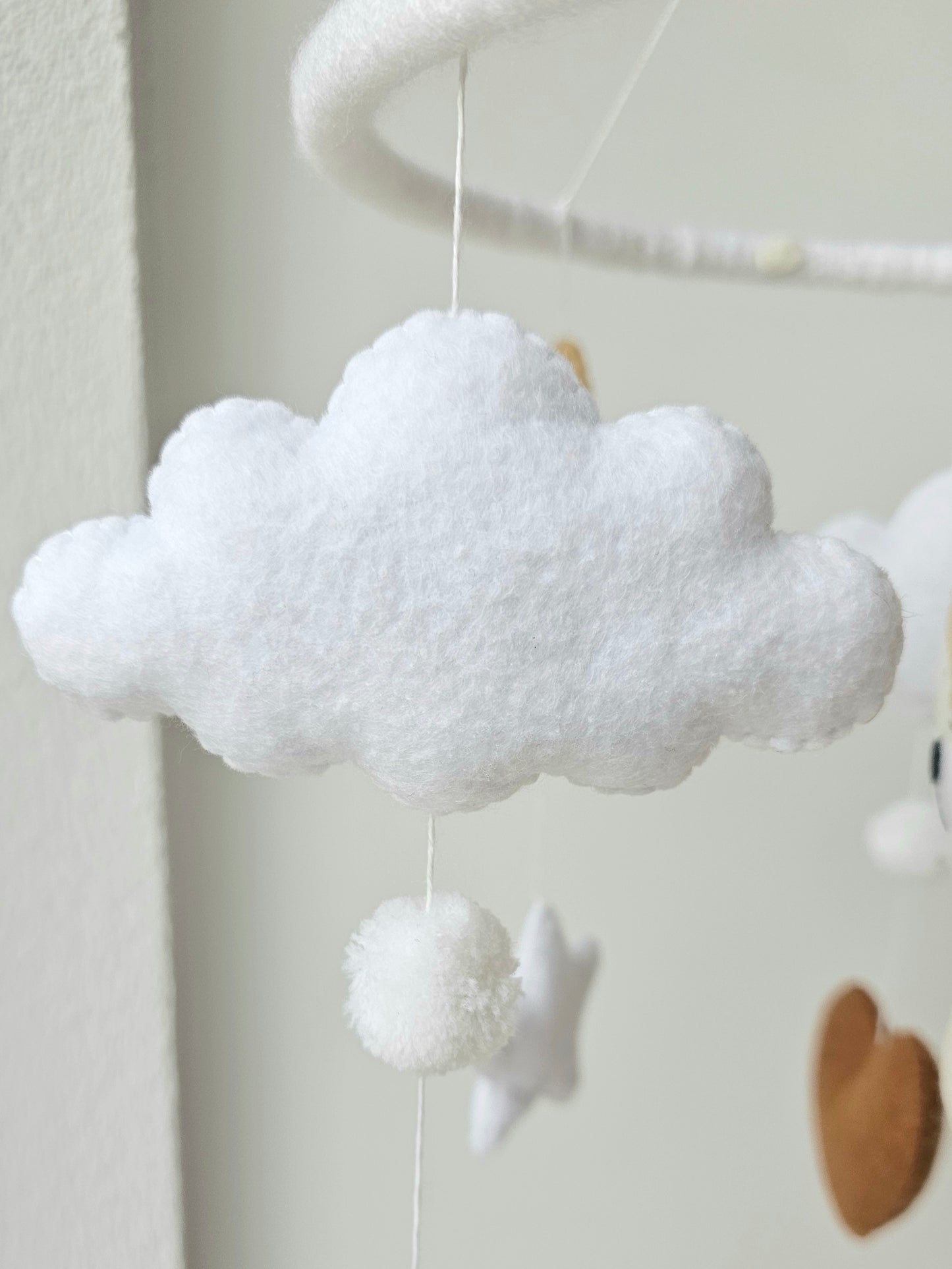 Baby Mobile Herz Bärchen beige