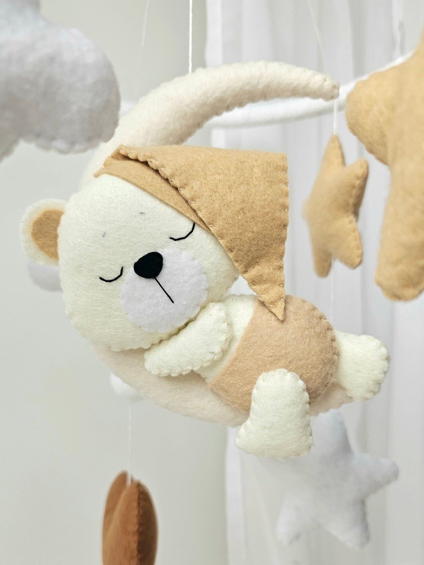 Baby Mobile Herz Bärchen beige