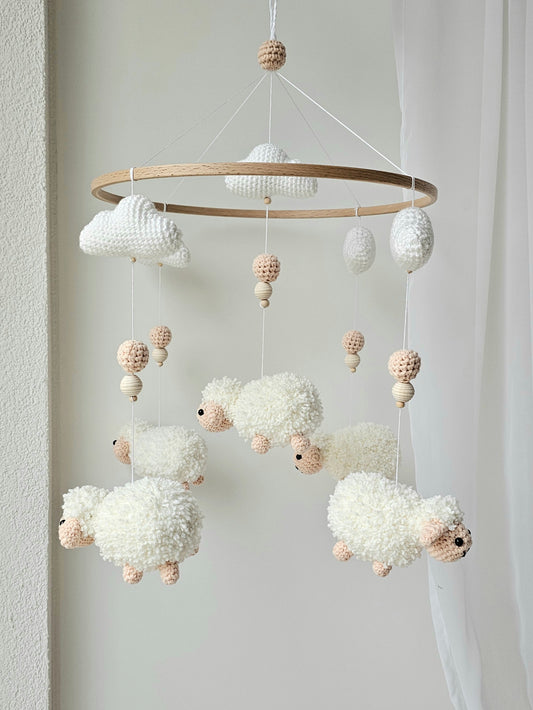Baby Mobile tanzende Schäfchen crème