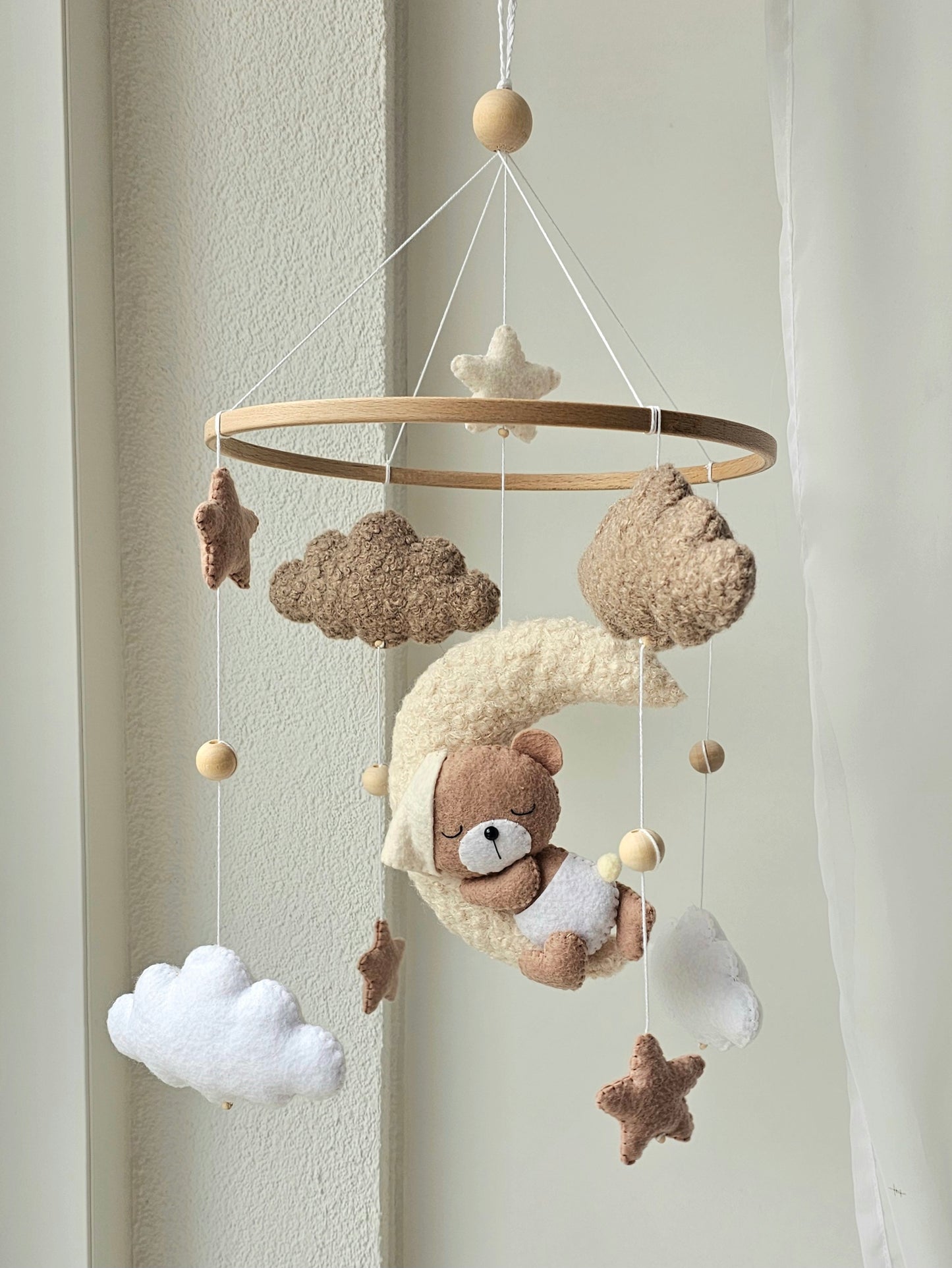 Baby Mobile Pouffy Bärchen beige/hellbraun Mini