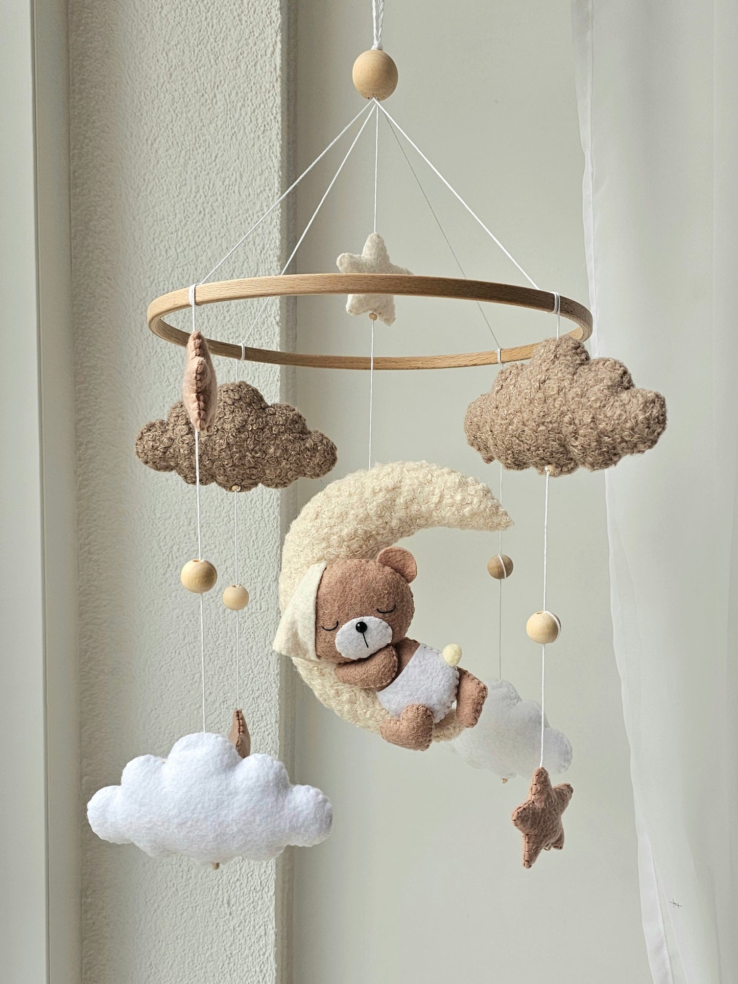 Baby Mobile Pouffy Bärchen beige/hellbraun Mini