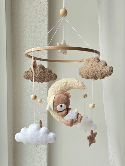 Baby Mobile Pouffy Bärchen beige/hellbraun Mini