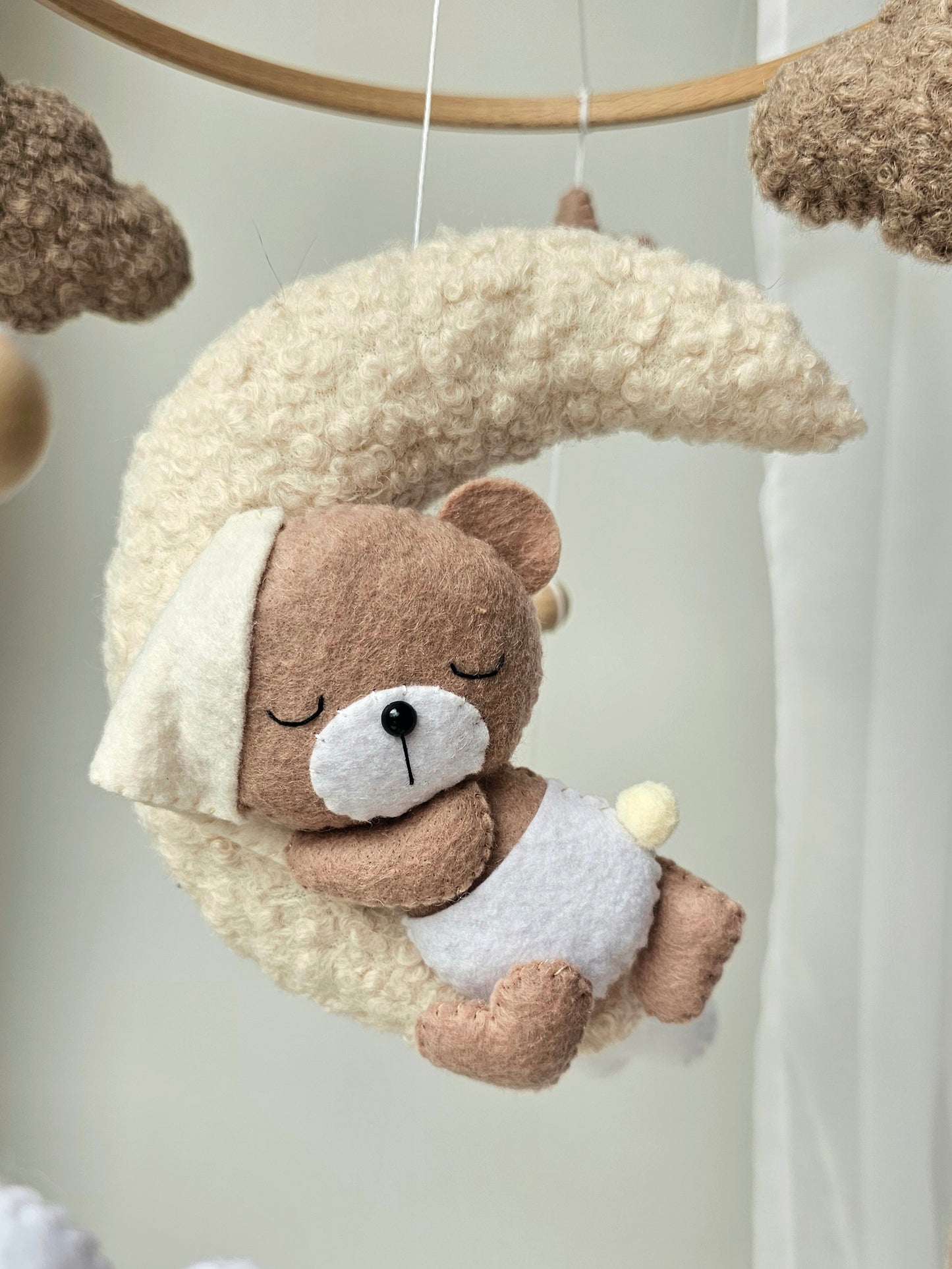 Baby Mobile Pouffy Bärchen beige/hellbraun Mini