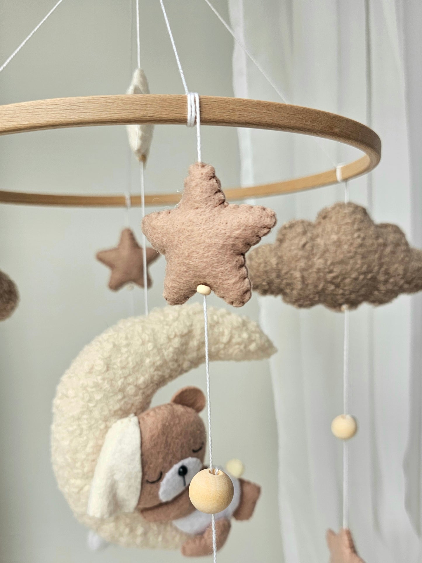 Baby Mobile Pouffy Bärchen beige/hellbraun Mini