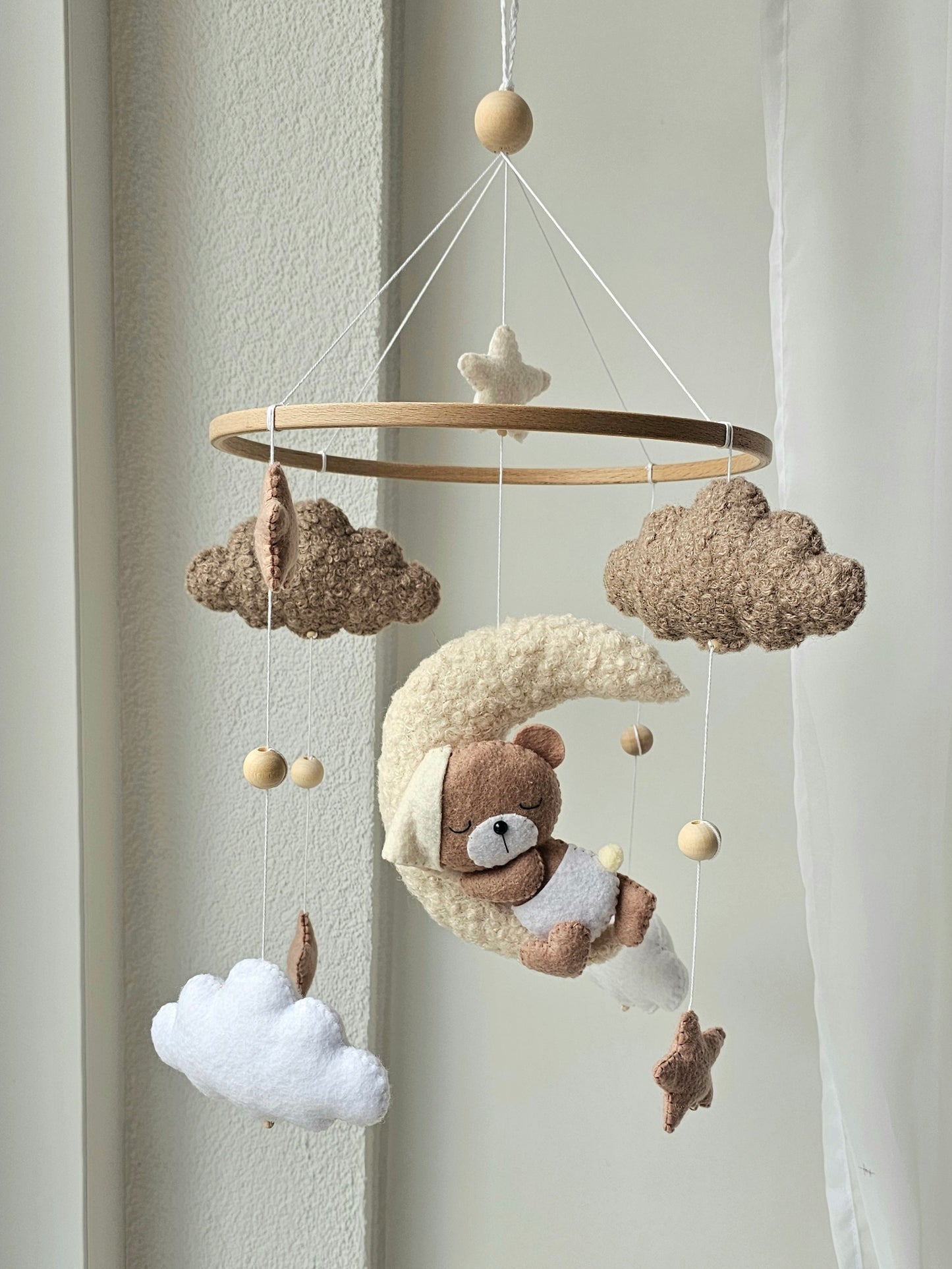 Baby Mobile Pouffy Bärchen beige/hellbraun Mini