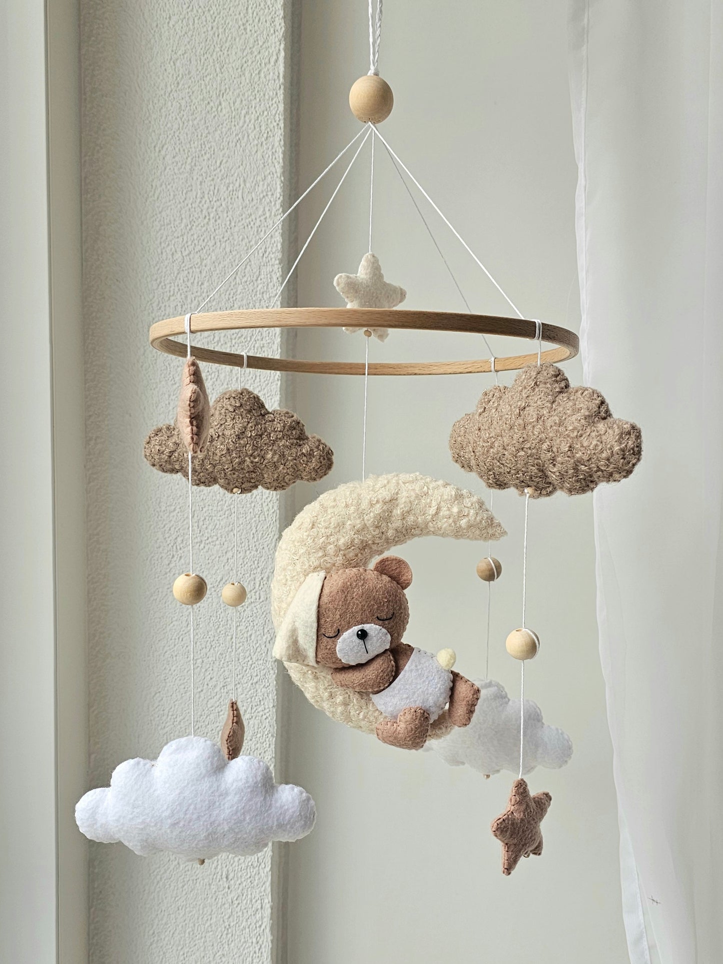 Baby Mobile Pouffy Bärchen beige/hellbraun Mini