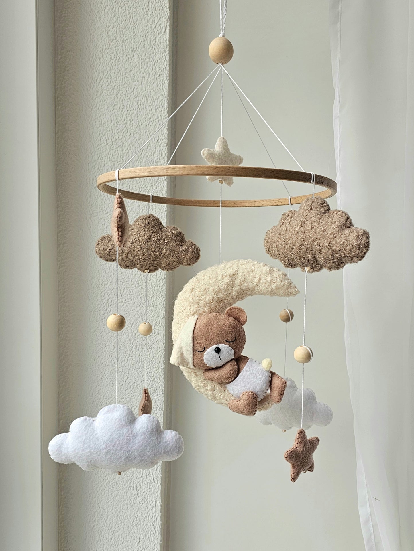 Baby Mobile Pouffy Bärchen beige/hellbraun Mini