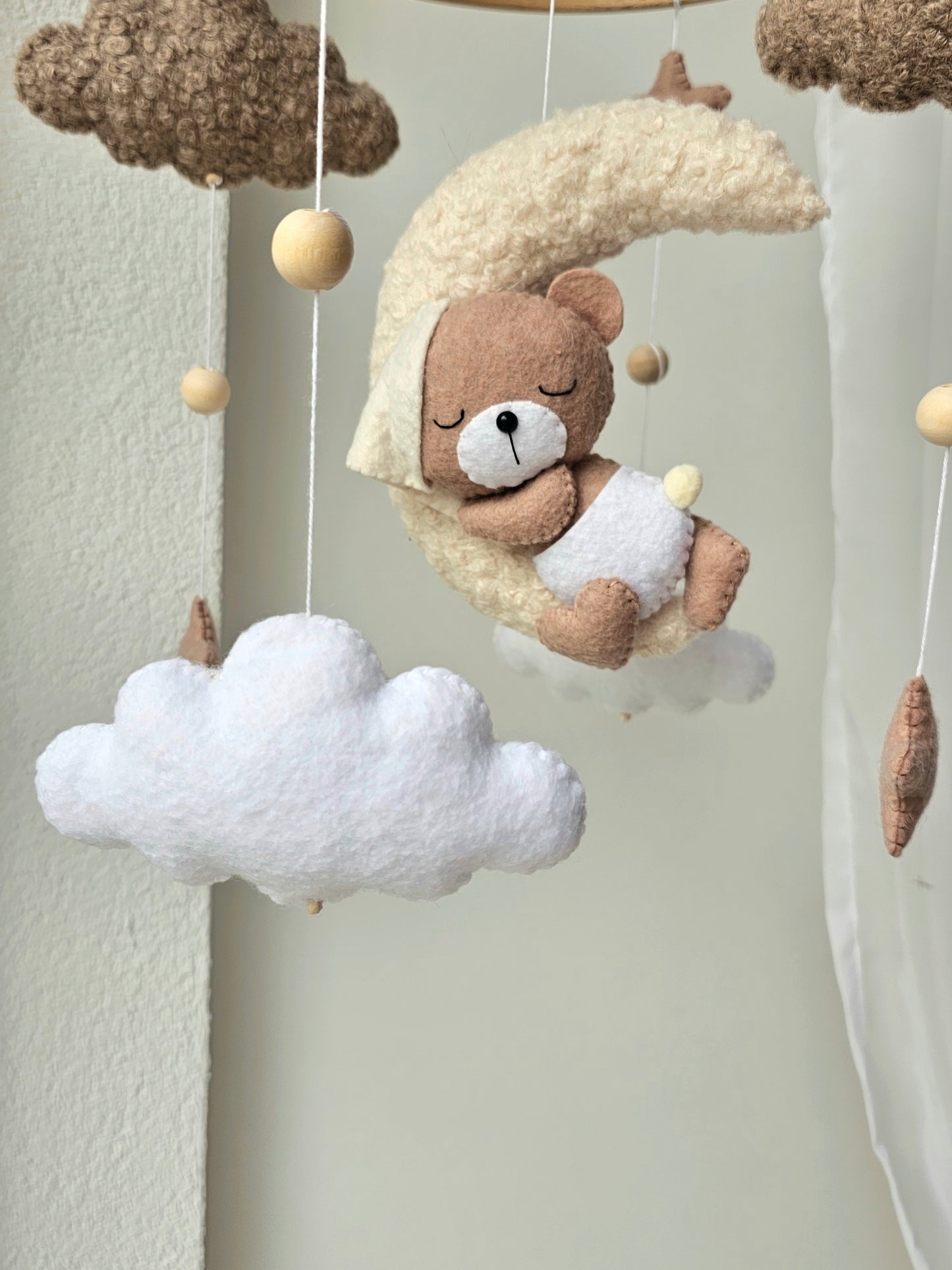 Baby Mobile Pouffy Bärchen beige/hellbraun Mini