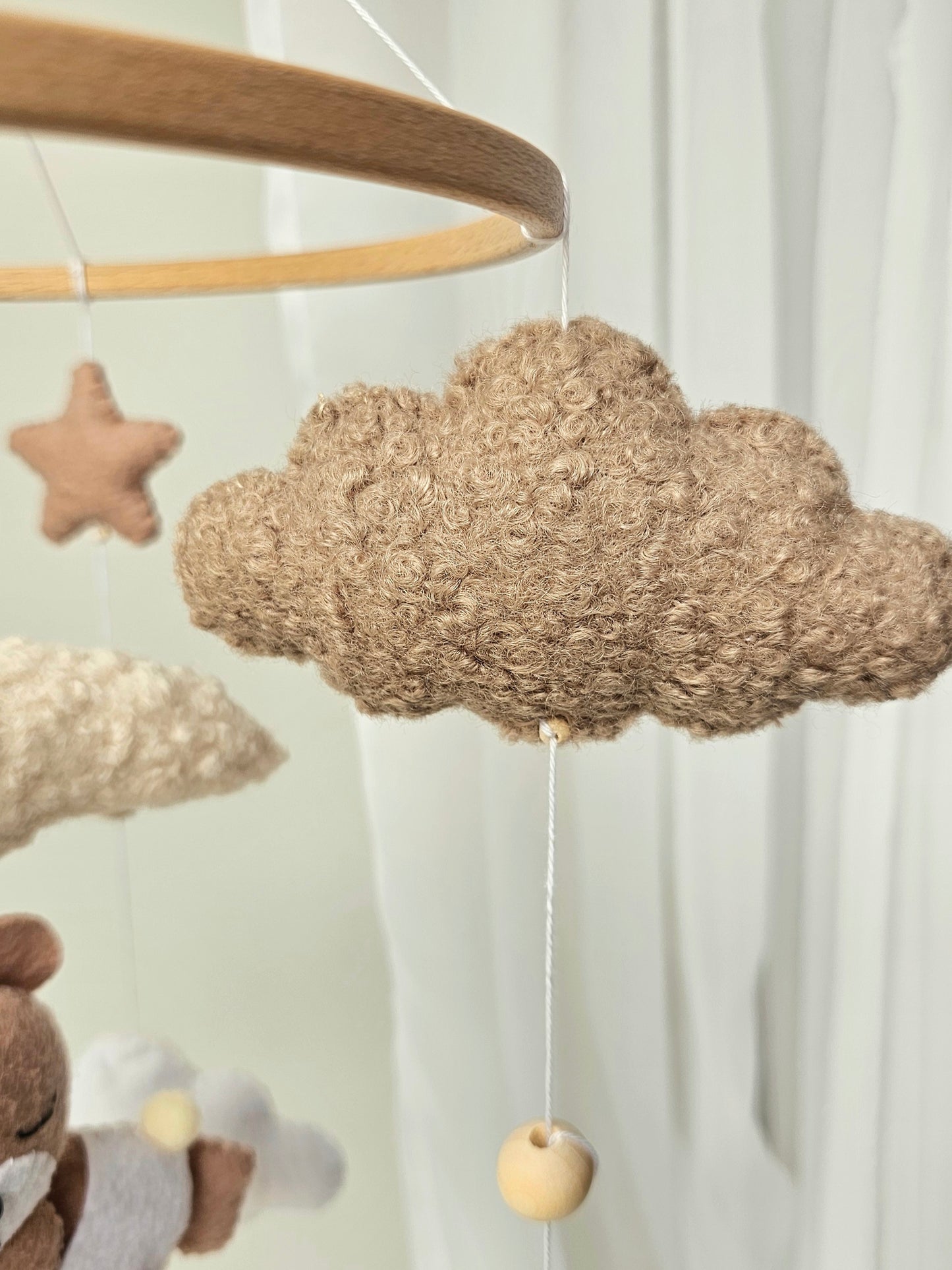 Baby Mobile Pouffy Bärchen beige/hellbraun Mini