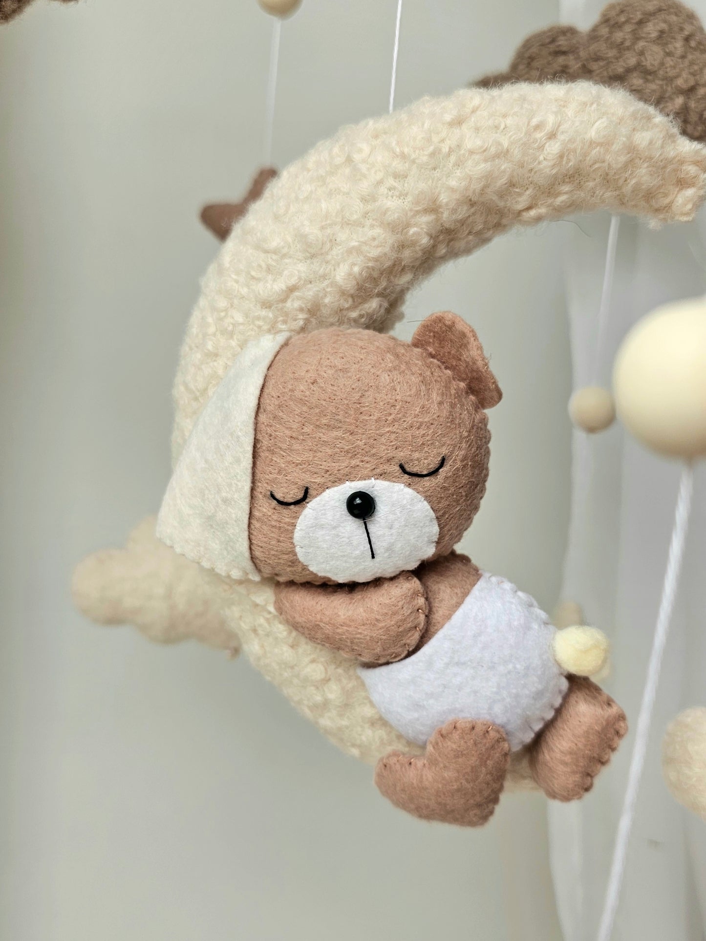 Baby Mobile Pouffy Bärchen beige/hellbraun