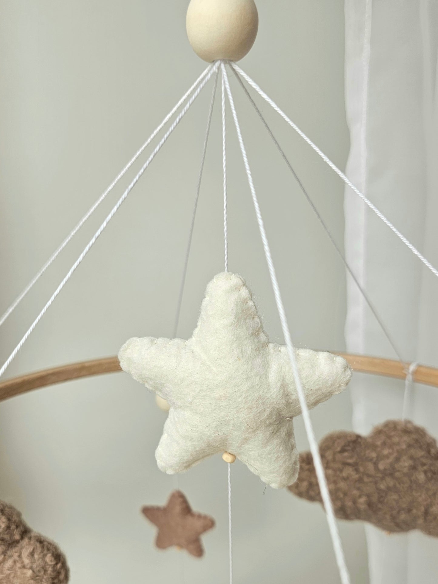 Baby Mobile Pouffy Bärchen beige/hellbraun